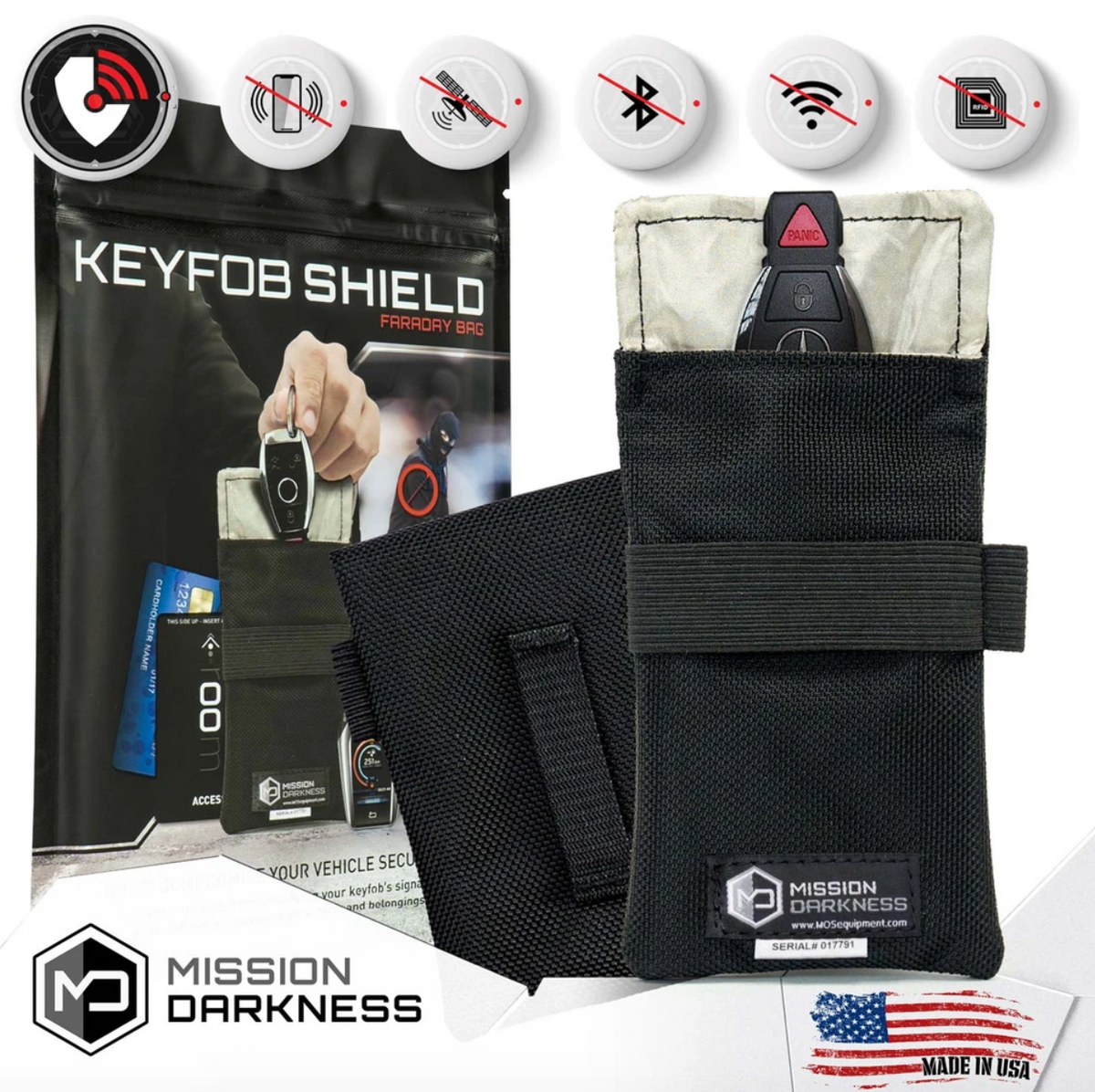  Mission Darkness Faraday Bag for Keyfobs (2-Pack) // RF  Shielding Protective Case for Smart Always On Keys Fobs Transmitters Small  Electronics Vehicle Security Anti-Hacking Block Signal Relay : Automotive