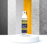 Spray-Lock FRP adhesive can on a stand in front of tile, drywall, timber, FRP and concrete