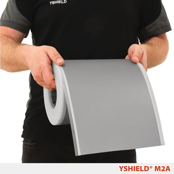 YSHIELD® M2A | Magnetic field shielding foil with aluminum surface | Width 21 cm | 1 Meter
