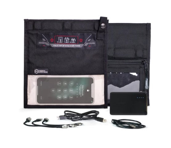MISSION DARKNESS™ WINDOW PHONE CHARGE & SHIELD FARADAY BAG