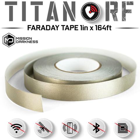 Mission Darkness TitanRF Faraday Tape // High-Shielding Conductive Adhesive  Tape Roll Used to Connect TitanRF Fabric Sheets or Seal RF Enclosures //