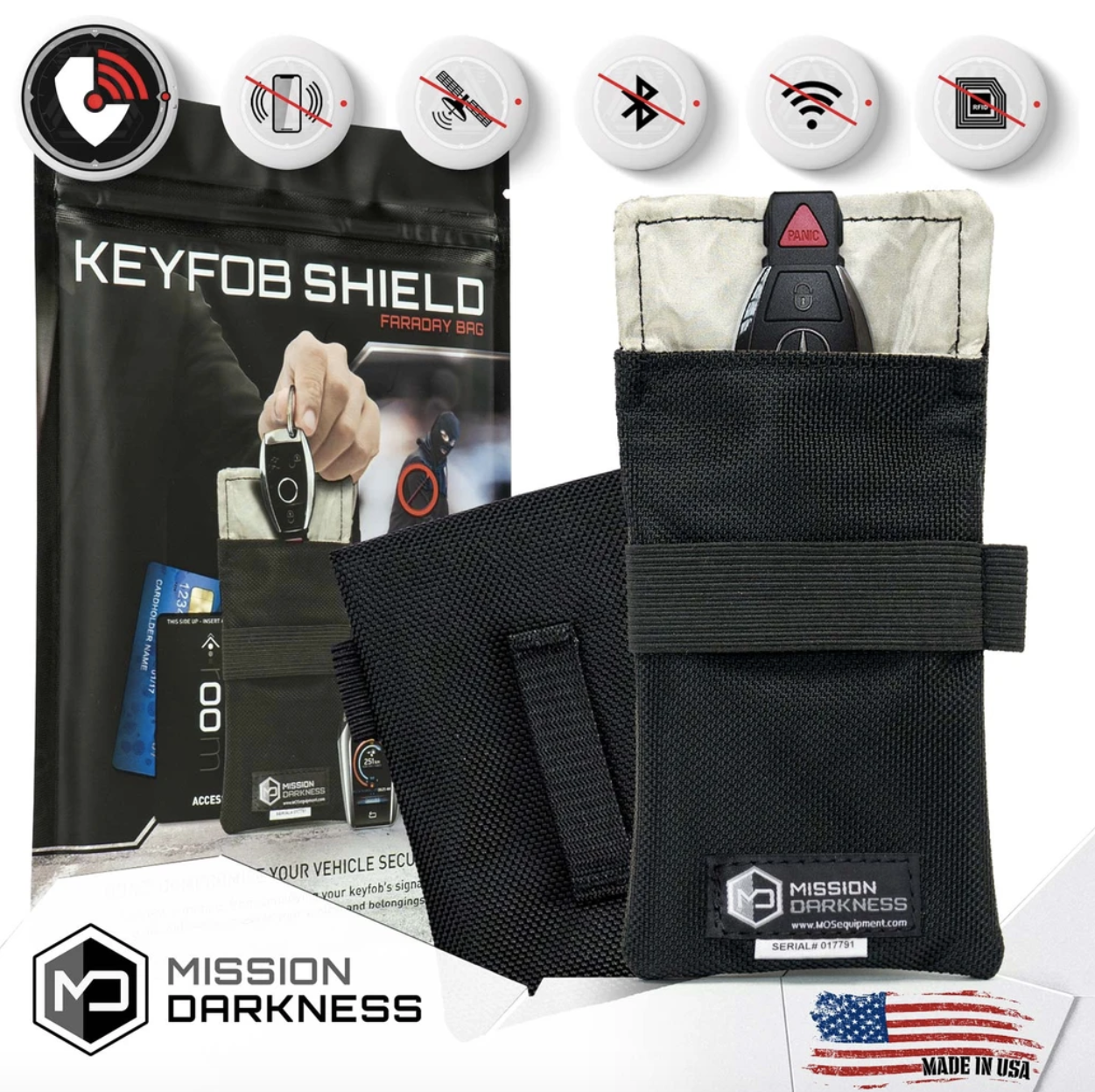 Mission Darkness Faraday Bag for Keyfobs (2-Pack) // RF Shielding  Protective Case for Smart Always On Keys Fobs Transmitters Small  Electronics Vehicle
