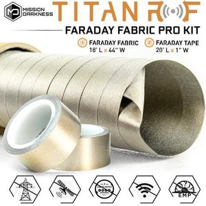 MISSION DARKNESS™ TITANRF FARADAY FABRIC STANDARD (18ft x 44in W)