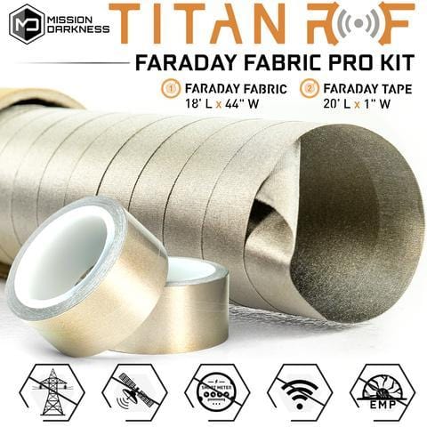 MISSION DARKNESS™ TITANRF FARADAY FABRIC STANDARD (18ft x 44in W)