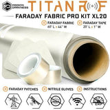 MISSION DARKNESS™ TITANRF FARADAY FABRIC XL20 (60ft x 44in W)